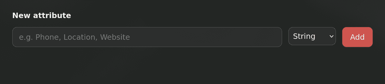Creating a new attribute definition